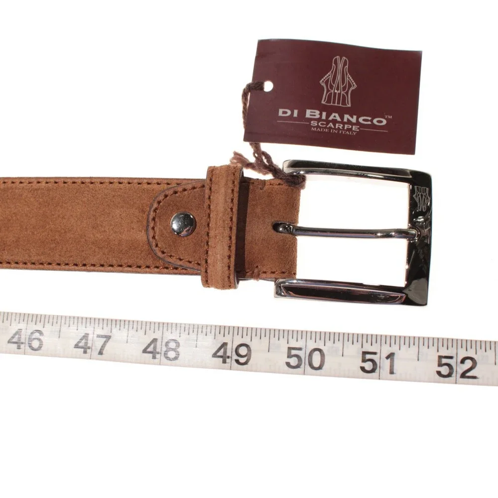 Di Bianco NWT Cut to Size Dress Belt In Solid Brown Suede Leather One Size